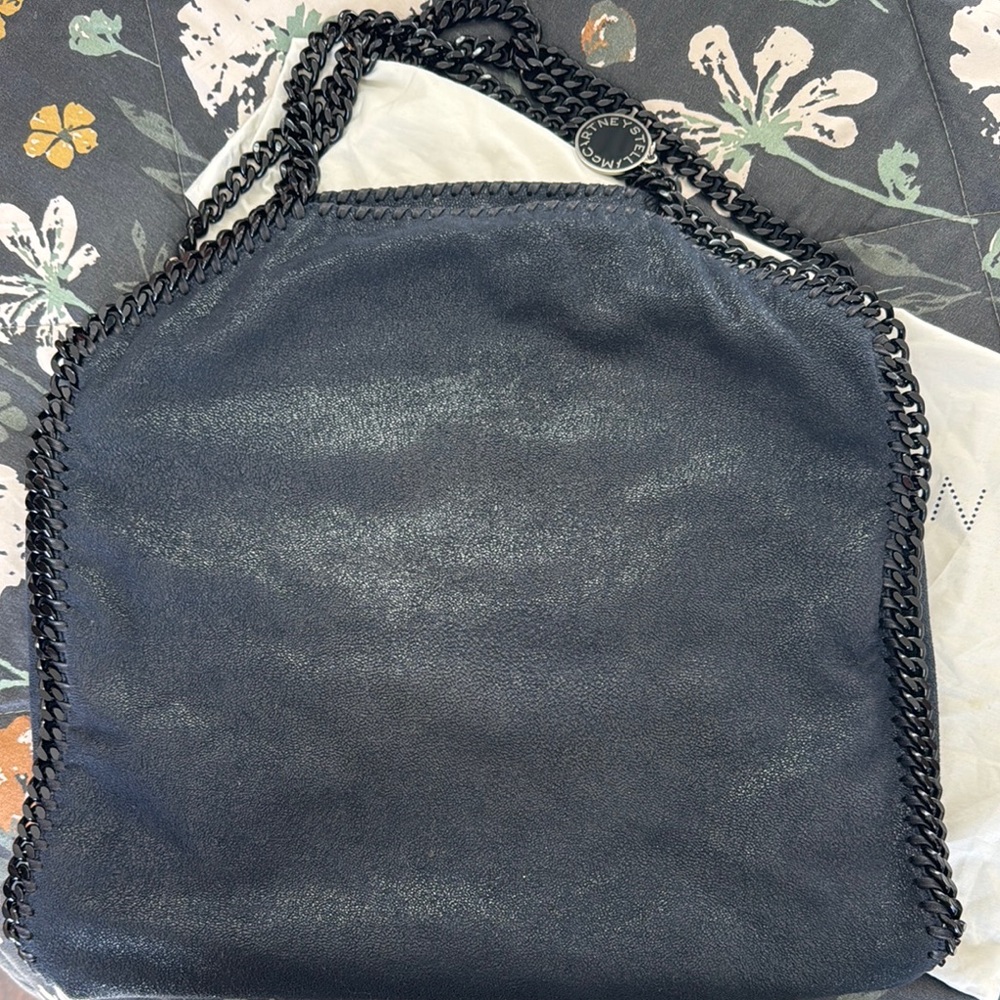 Stella McCartney Blue Shoulder Bag with Chain-Link Strap